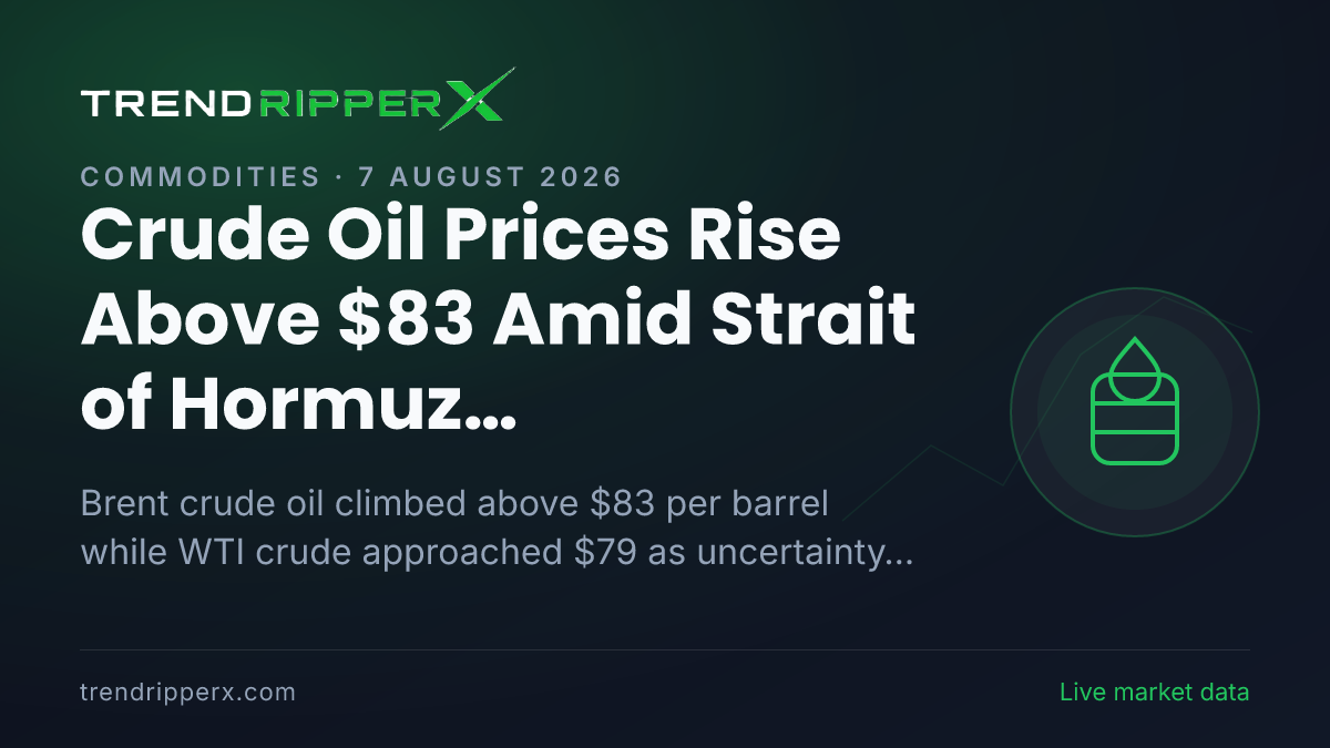 Crude Oil Prices Rise Above $83 Amid Strait of Hormuz Uncertainty