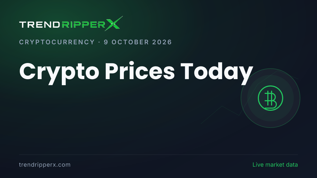 Crypto Prices Today (9 October 2026): Bitcoin Falls to $82,557.06