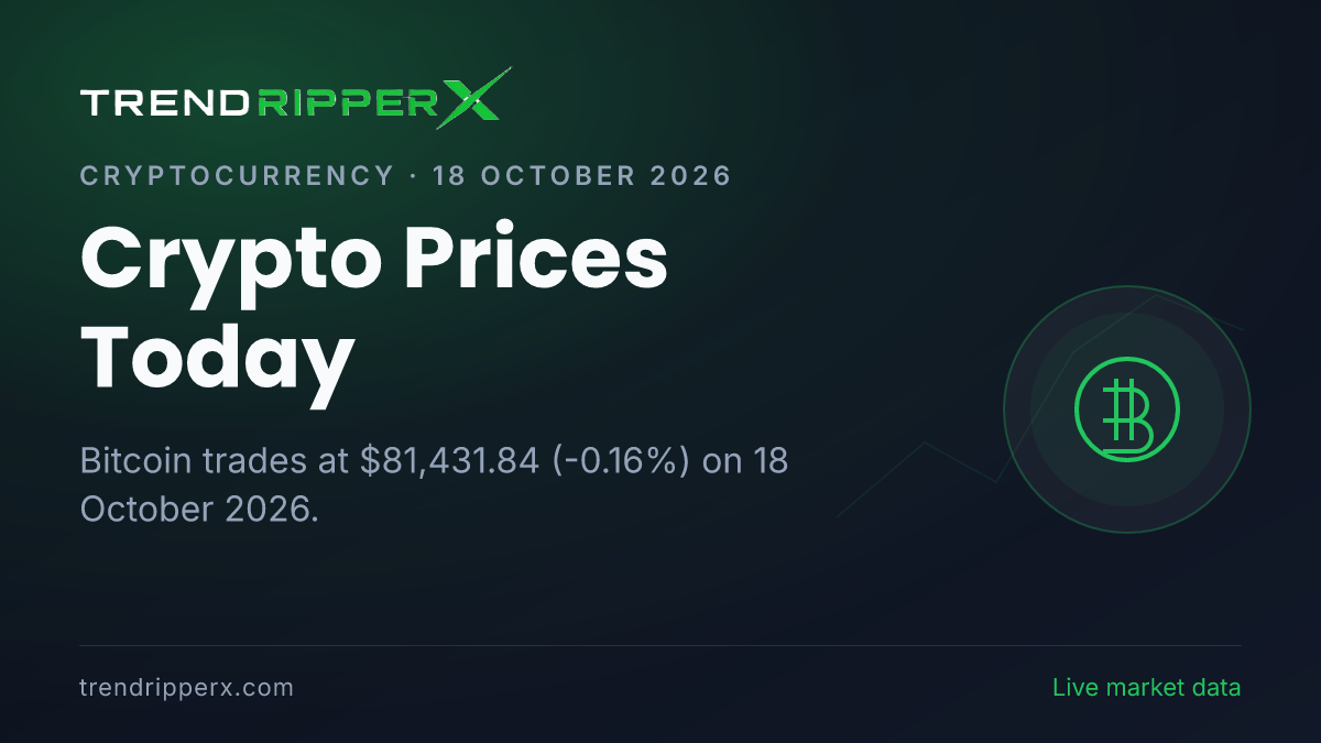 Crypto Prices Today (18 October 2026): Bitcoin Falls to $81,431.84