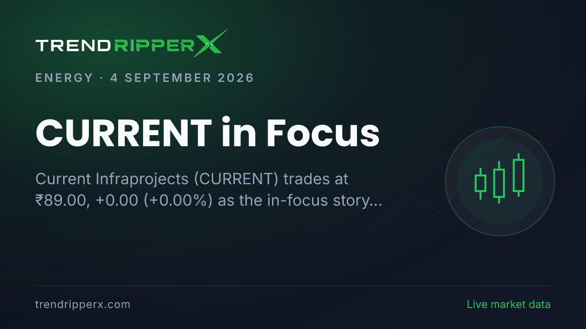 CURRENT in Focus: Current Infraprojects Share Price Trades Flat at ₹89.00 on Rising Newsflow