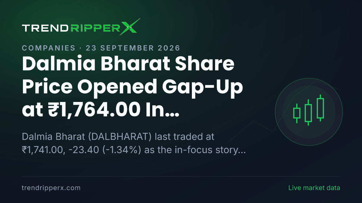 Dalmia Bharat Share Price Opened Gap-Up at ₹1,764.00 In Tuesday's Session — Volumes, 52-Week Range and What to Watch Next
