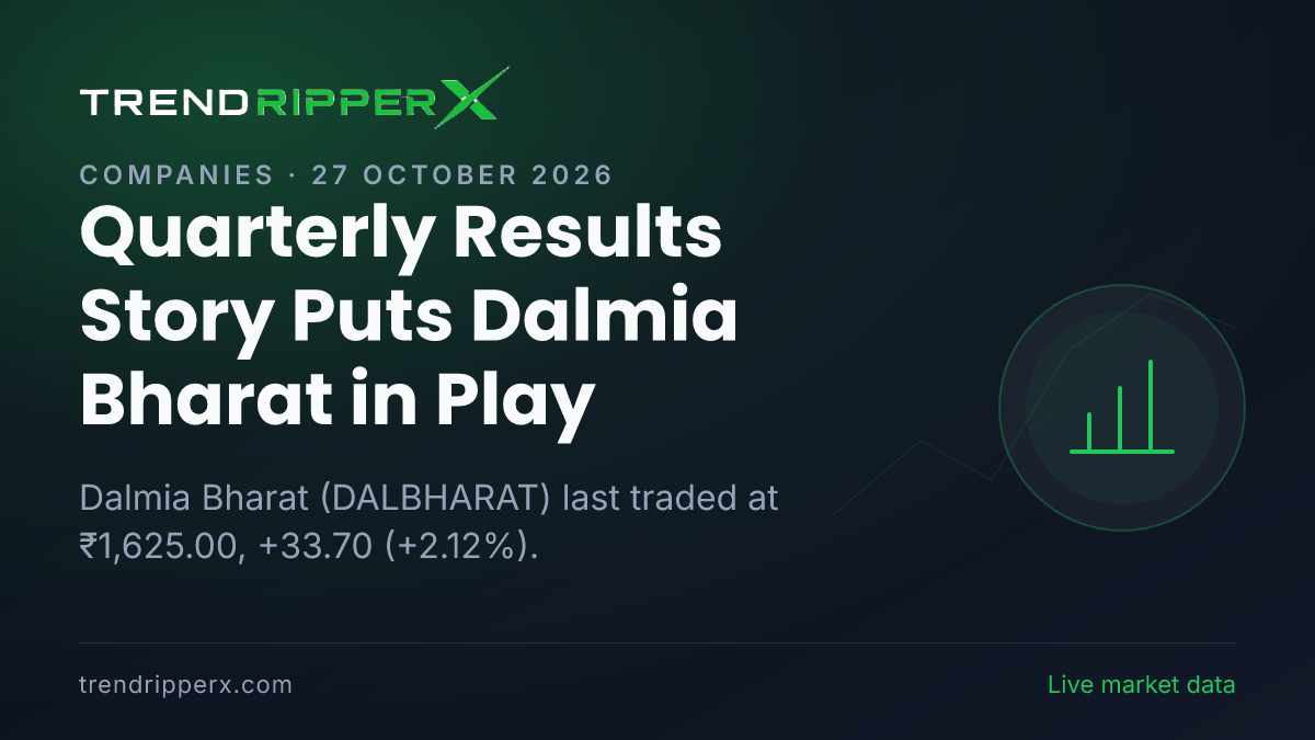 Quarterly Results Story Puts Dalmia Bharat in Play: Share Price Closed Higher at ₹1,625.00, and Here Is the Arithmetic