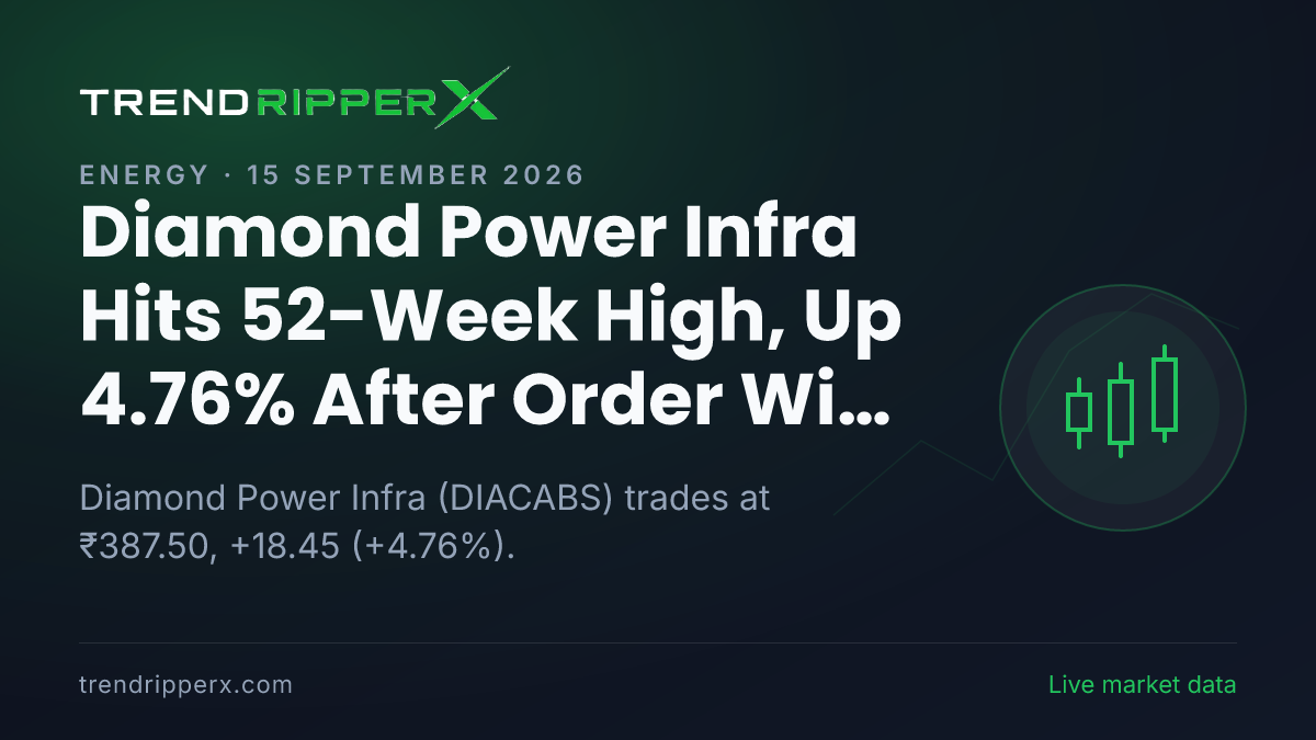 Diamond Power Infra Hits 52-Week High, Up 4.76% After Order Win Update — Levels, Volumes and the Follow-Up to Track