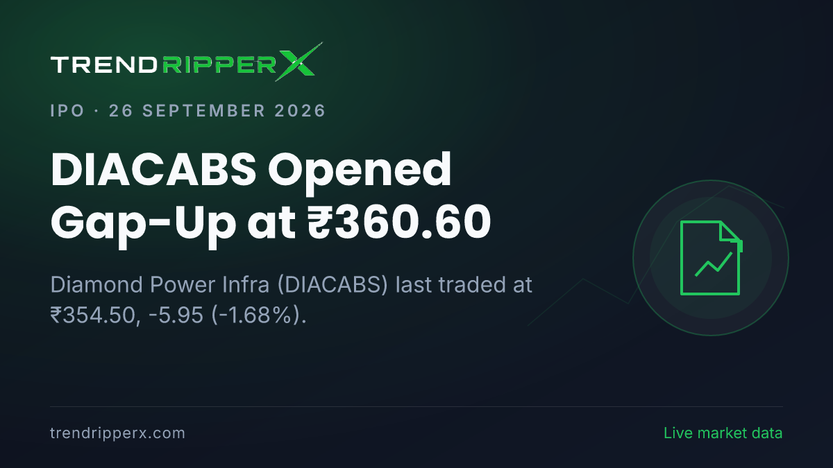 DIACABS Opened Gap-Up at ₹360.60: Inside the IPO Story Moving Diamond Power Infra Shares