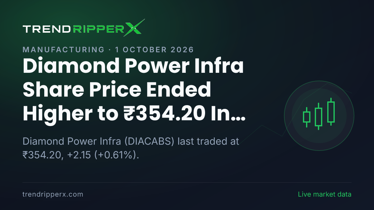 Diamond Power Infra Share Price Ended Higher to ₹354.20 In Wednesday's Session — Volumes, 52-Week Range and What to Watch Next
