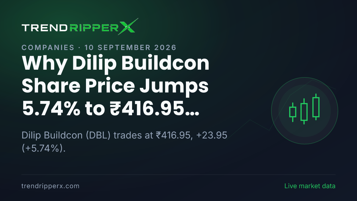 Why Dilip Buildcon Share Price Jumps 5.74% to ₹416.95 Today: the Order Win Trigger, Explained