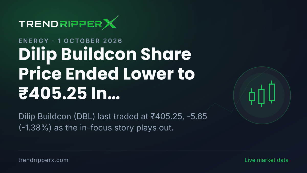 Dilip Buildcon Share Price Ended Lower to ₹405.25 In Wednesday's Session — Volumes, 52-Week Range and What to Watch Next