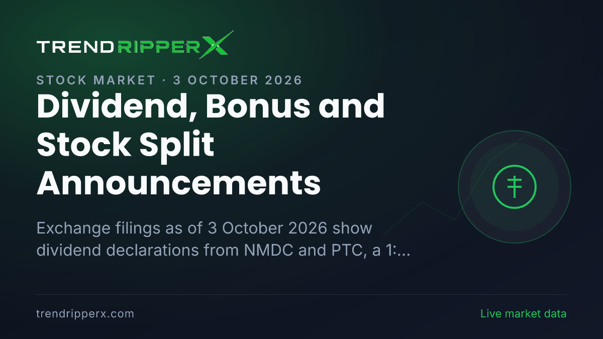 Dividend, Bonus and Stock Split Announcements: Corporate Actions for 3 October 2026