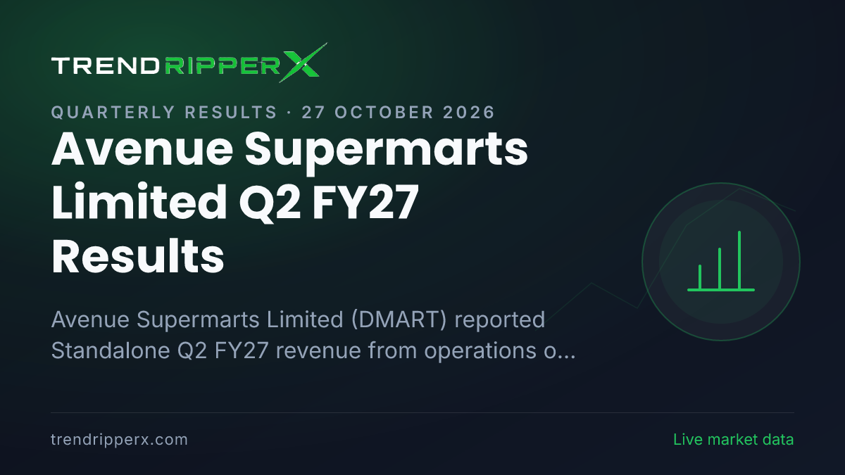 Avenue Supermarts Limited Q2 FY27 Results: Net Profit ₹804 cr, Revenue from operations ₹19,206 cr