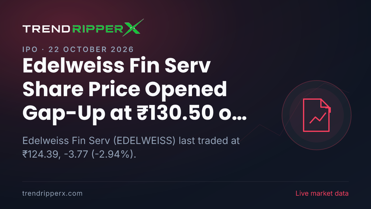 Edelweiss Fin Serv Share Price Opened Gap-Up at ₹130.50 on IPO News — What It Means for Investors
