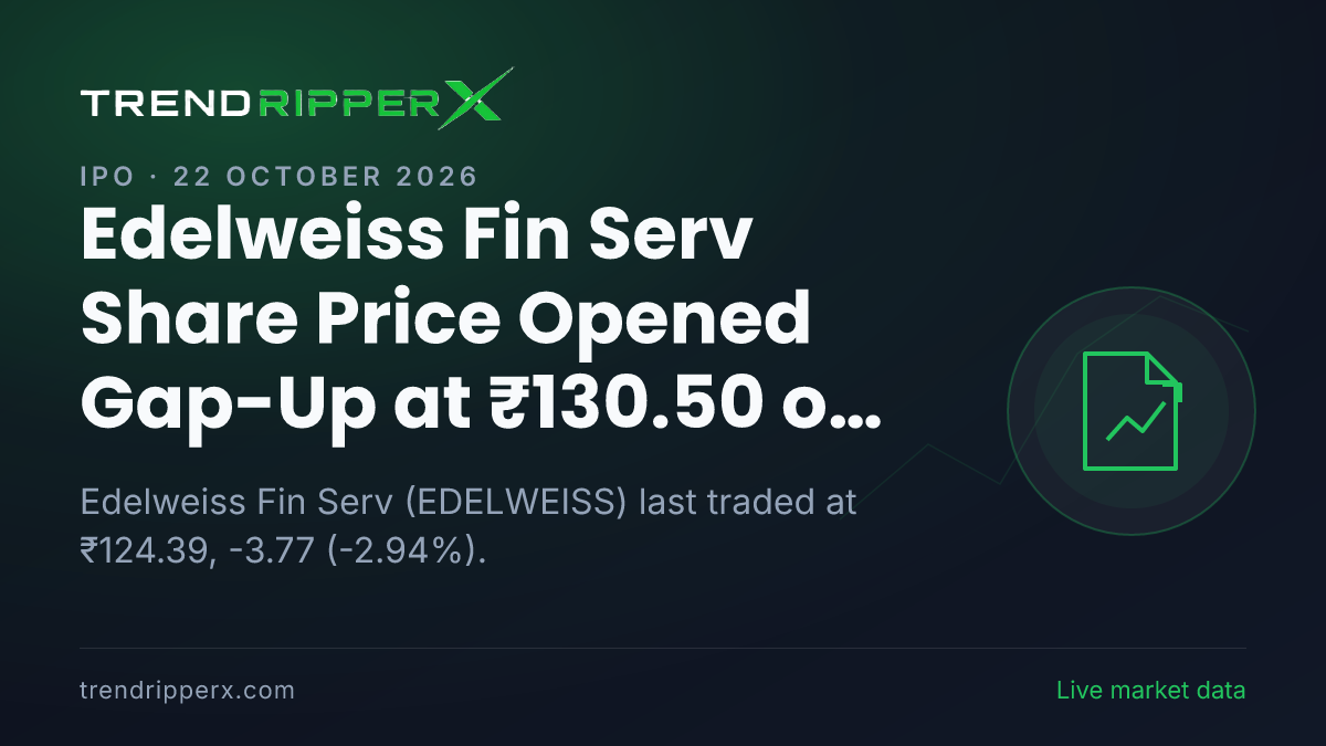 Edelweiss Fin Serv Share Price Opened Gap-Up at ₹130.50 on IPO News — What It Means for Investors