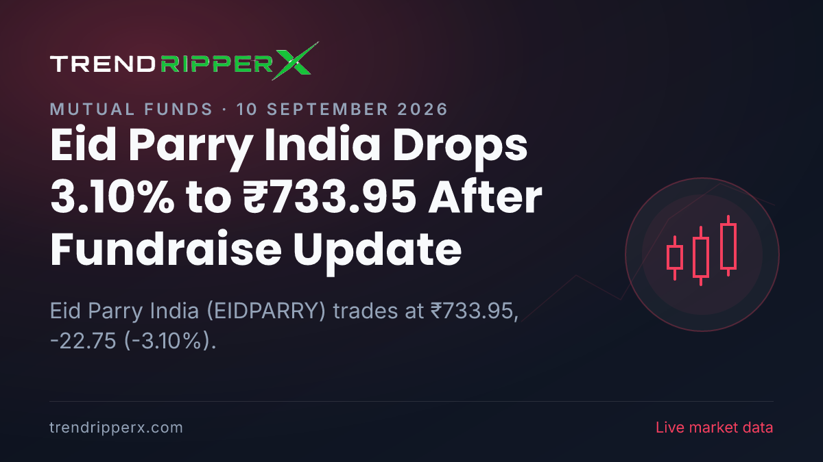 Eid Parry India Drops 3.10% to ₹733.95 After Fundraise Update — Levels, Volumes and the Follow-Up to Track