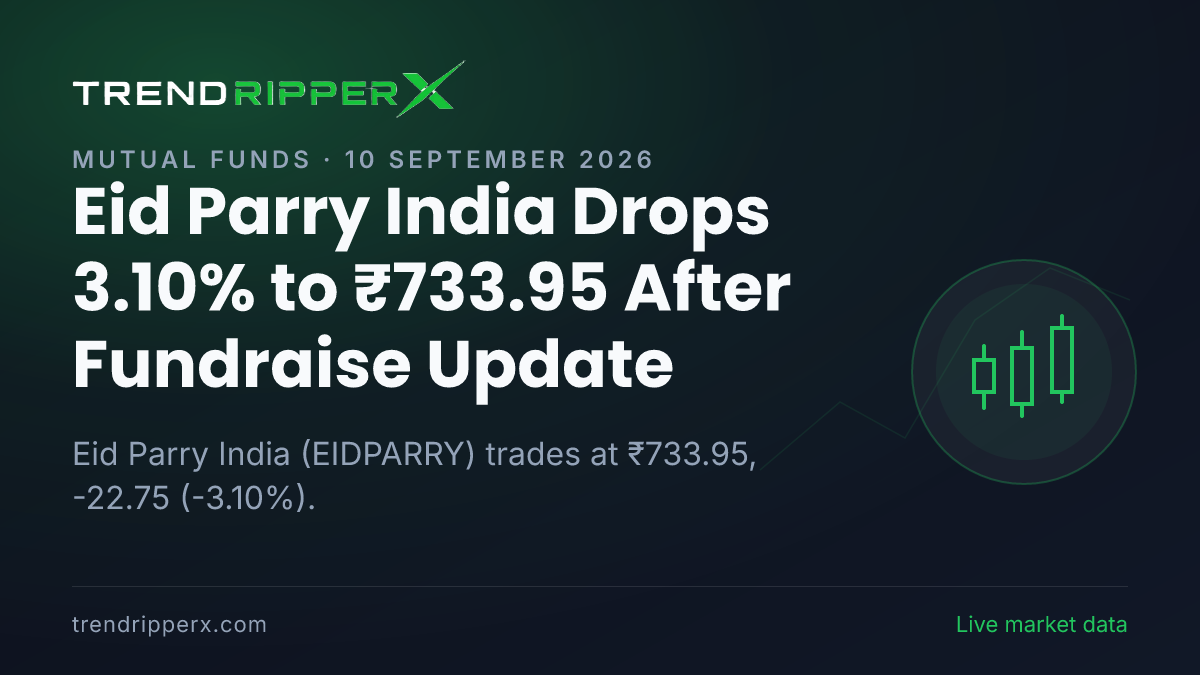 Eid Parry India Drops 3.10% to ₹733.95 After Fundraise Update — Levels, Volumes and the Follow-Up to Track