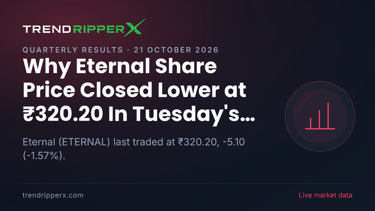 Why Eternal Share Price Closed Lower at ₹320.20 In Tuesday's Session: the Quarterly Results Trigger, Explained