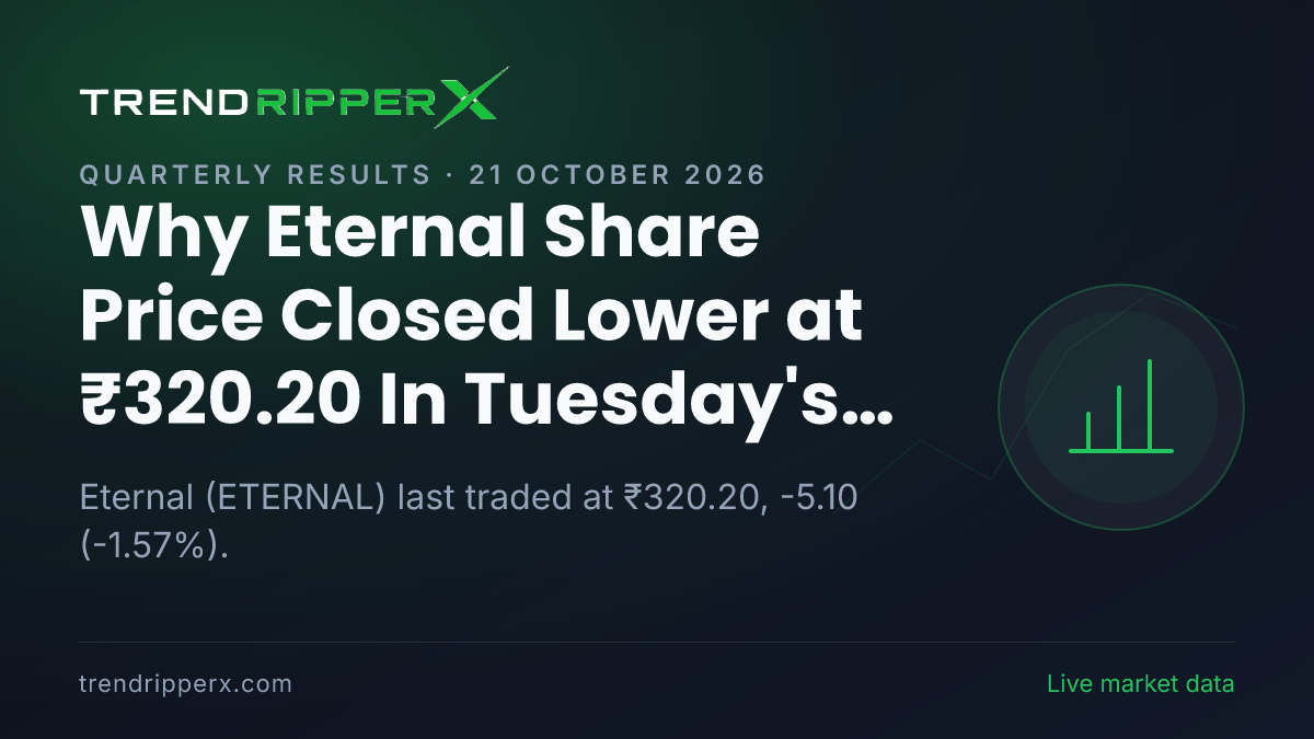 Why Eternal Share Price Closed Lower at ₹320.20 In Tuesday's Session: the Quarterly Results Trigger, Explained