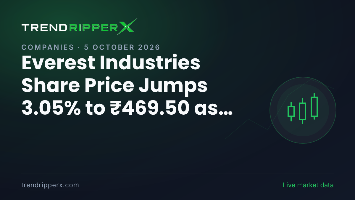 Everest Industries Share Price Jumps 3.05% to ₹469.50 as Volume Surges 2.3x