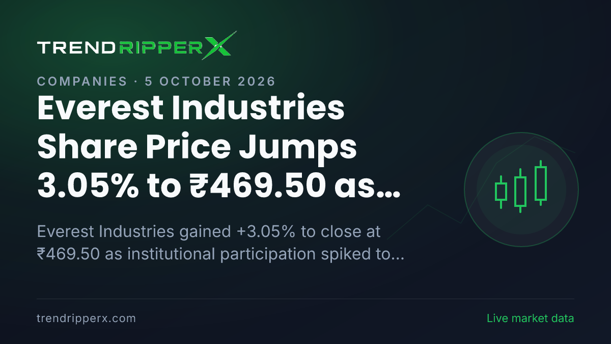 Everest Industries Share Price Jumps 3.05% to ₹469.50 as Volume Surges 2.3x