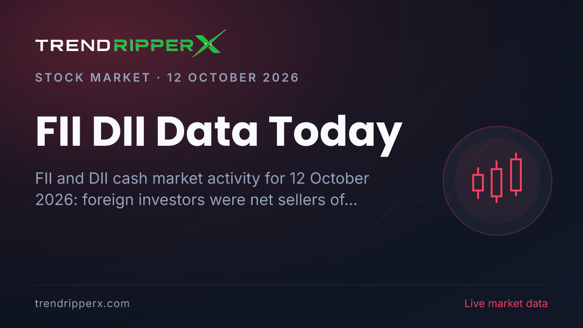 FII DII Data Today (12 October 2026): Foreign Investors Sell ₹3,569 Crore, Domestic Funds Buy ₹4,743 Crore