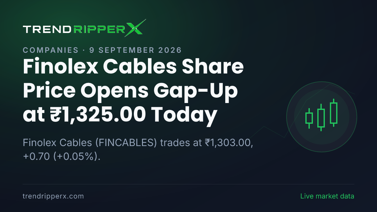 Finolex Cables Share Price Opens Gap-Up at ₹1,325.00 Today — Volumes, 52-Week Range and What to Watch Next