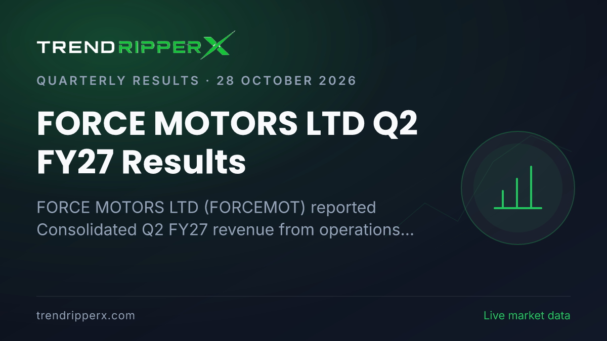 FORCE MOTORS LTD Q2 FY27 Results: Net Profit ₹294 cr, Revenue from operations ₹2,925 cr