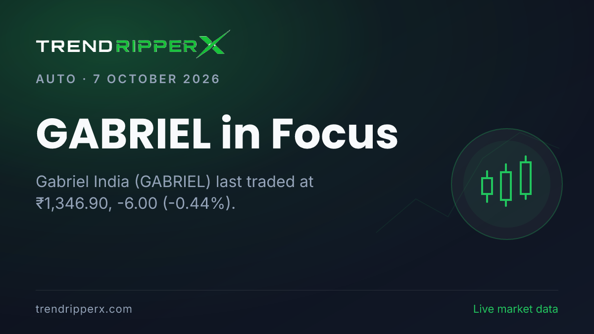 GABRIEL in Focus: Gabriel India Share Price Ended Lower to ₹1,346.90 on Rising Newsflow