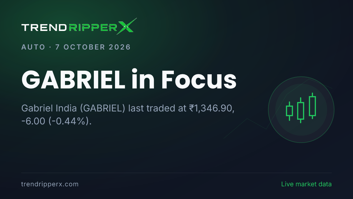GABRIEL in Focus: Gabriel India Share Price Ended Lower to ₹1,346.90 on Rising Newsflow