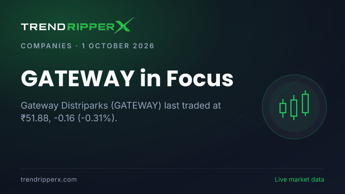 GATEWAY in Focus: Gateway Distriparks Share Price Traded Flat at ₹51.88 on Rising Newsflow