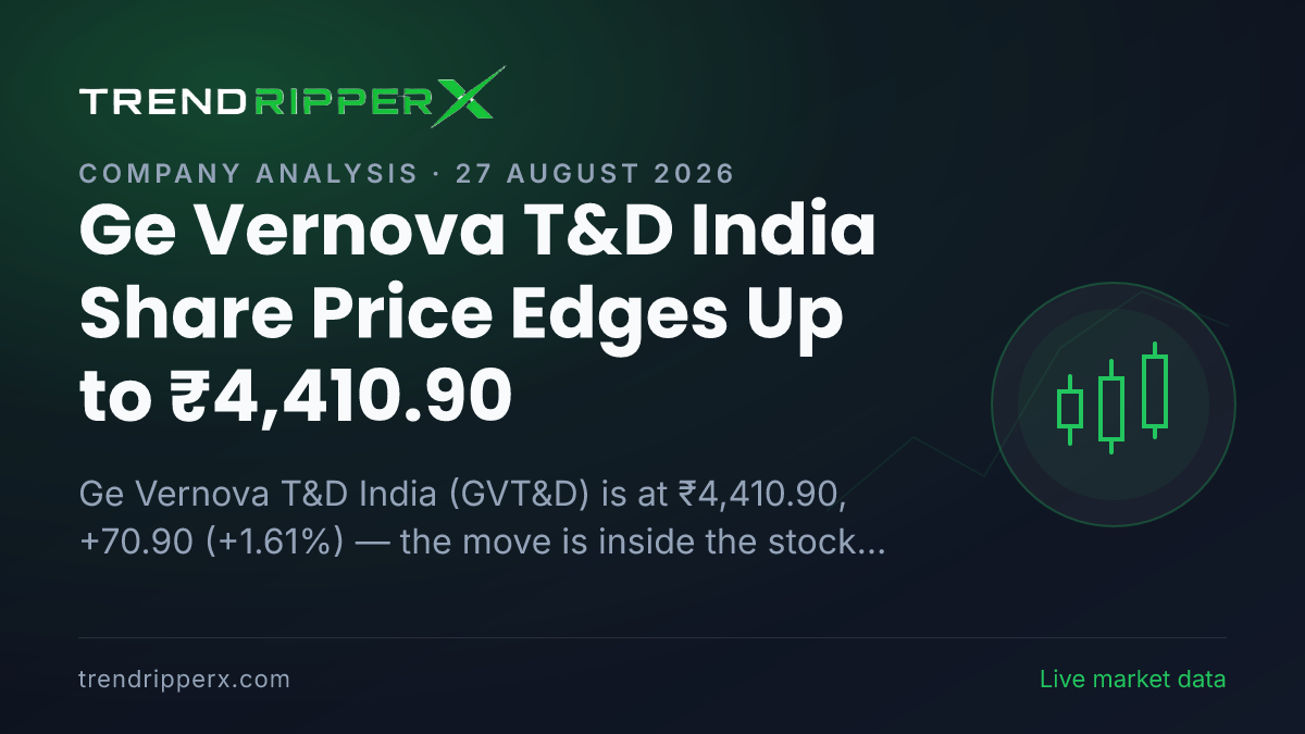 Ge Vernova T&D India Share Price Edges Up to ₹4,410.90 — Here Is What Is Driving GVT&D Today