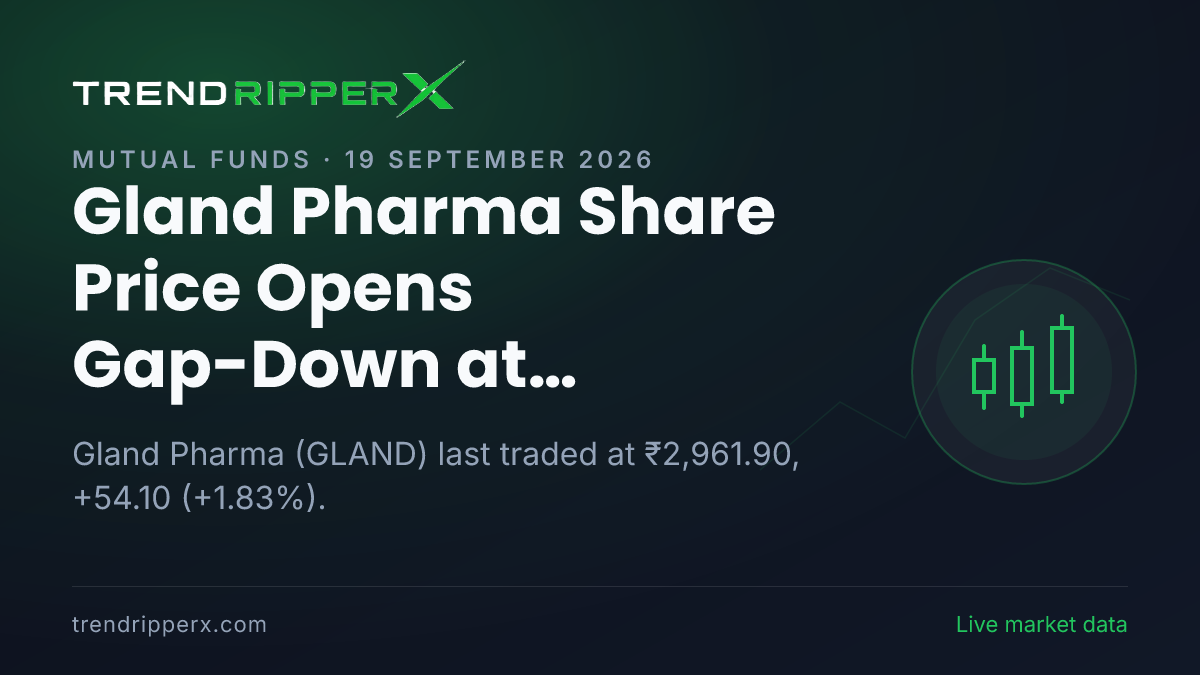 Gland Pharma Share Price Opens Gap-Down at ₹2,907.20: What Is Driving GLAND in Friday's Session, and the Levels That Matter