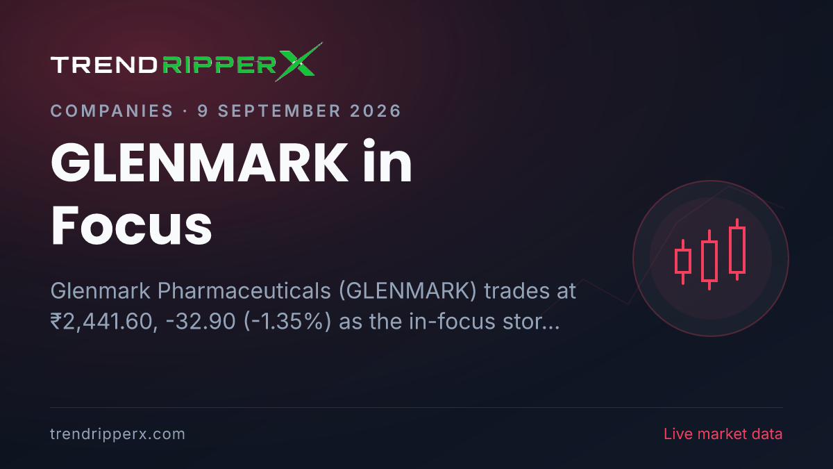 GLENMARK in Focus: Glenmark Pharmaceuticals Share Price Opens Gap-Up at ₹2,486.90 on Rising Newsflow