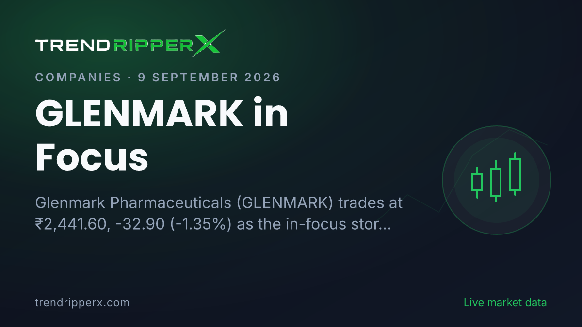 GLENMARK in Focus: Glenmark Pharmaceuticals Share Price Opens Gap-Up at ₹2,486.90 on Rising Newsflow