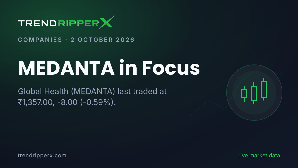 MEDANTA in Focus: Global Health Share Price Ended Lower to ₹1,357.00 on Rising Newsflow