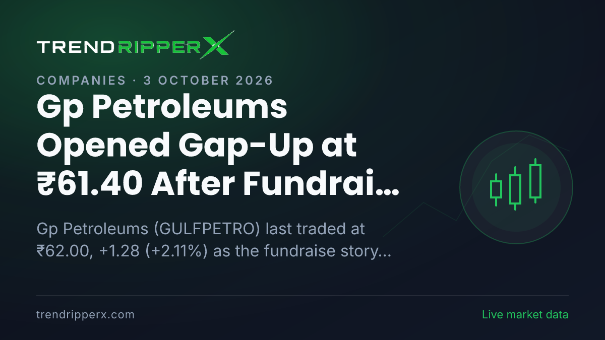 Gp Petroleums Opened Gap-Up at ₹61.40 After Fundraise Update — Levels, Volumes and the Follow-Up to Track