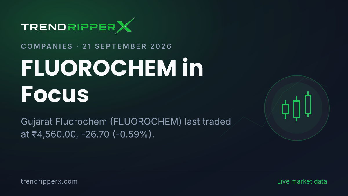 FLUOROCHEM in Focus: Gujarat Fluorochem Share Price Opened Gap-Up at ₹4,610.00 on Rising Newsflow