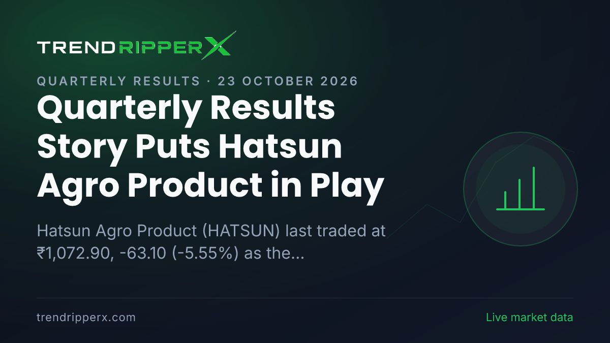 Quarterly Results Story Puts Hatsun Agro Product in Play: Share Price Dropped 5.55% to ₹1,072.90, and Here Is the Arithmetic