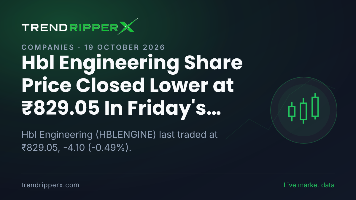 Hbl Engineering Share Price Closed Lower at ₹829.05 In Friday's Session — Volumes, 52-Week Range and What to Watch Next