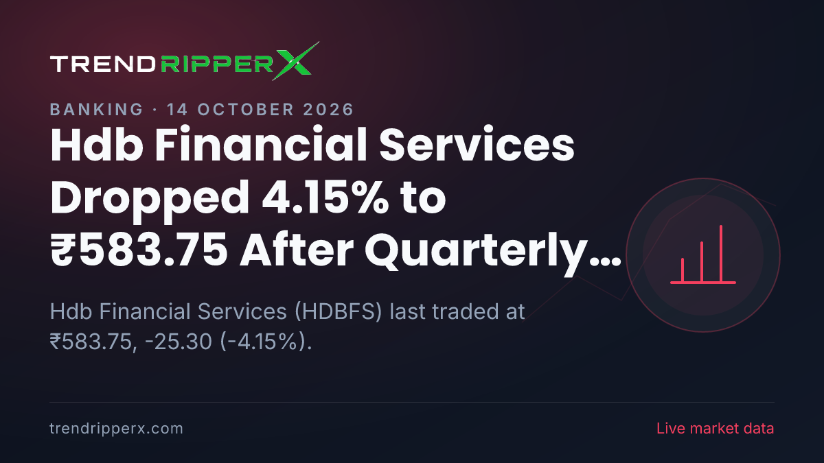 Hdb Financial Services Dropped 4.15% to ₹583.75 After Quarterly Results Update — Levels, Volumes and the Follow-Up to Track