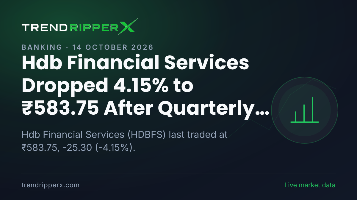 Hdb Financial Services Dropped 4.15% to ₹583.75 After Quarterly Results Update — Levels, Volumes and the Follow-Up to Track