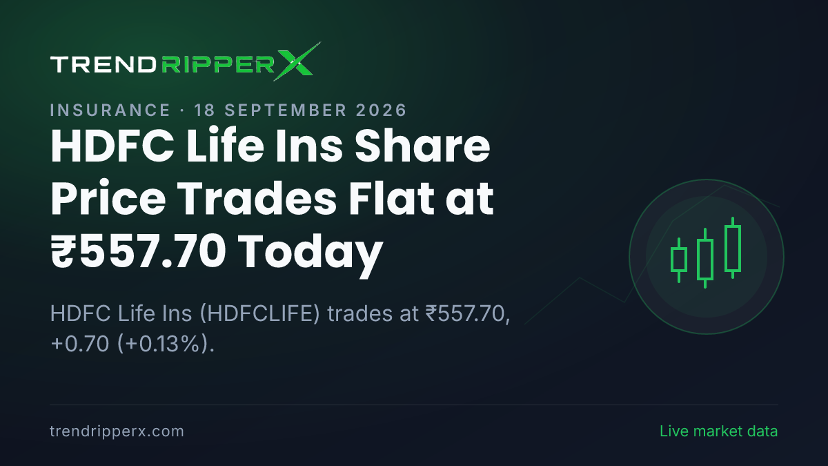 HDFC Life Ins Share Price Trades Flat at ₹557.70 Today — Volumes, 52-Week Range and What to Watch Next