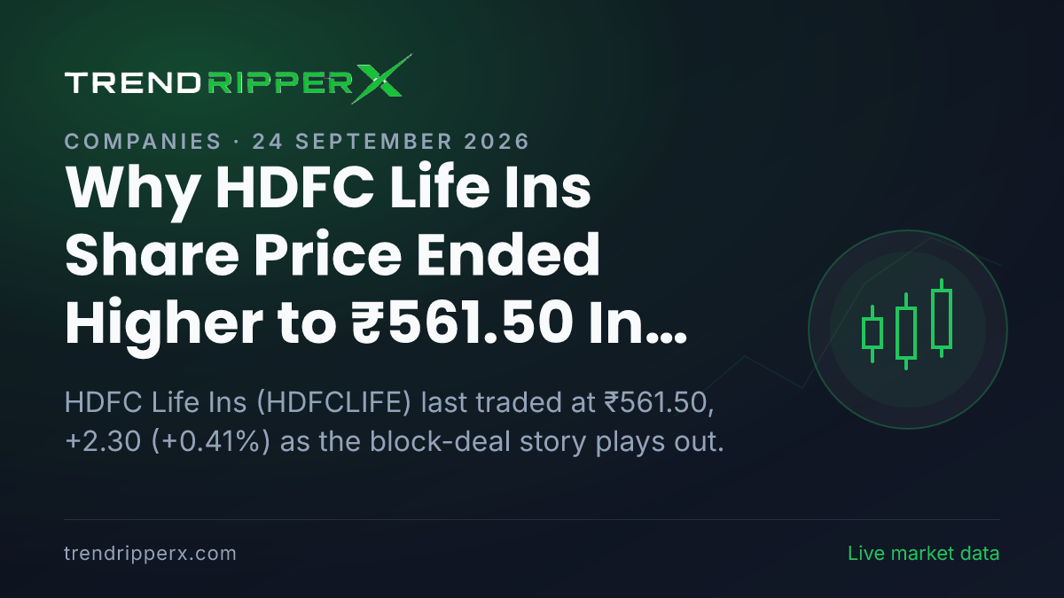 Why HDFC Life Ins Share Price Ended Higher to ₹561.50 In Wednesday's Session: the Block Deal Trigger, Explained