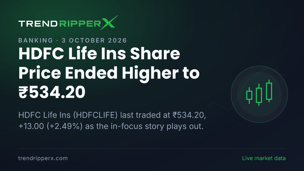 HDFC Life Ins Share Price Ended Higher to ₹534.20: What Is Driving HDFCLIFE In Friday's Session, and the Levels That Matter
