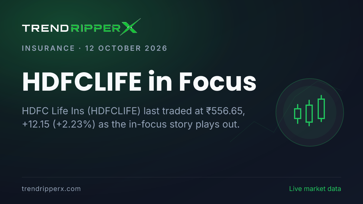 HDFCLIFE in Focus: HDFC Life Ins Share Price Closed Higher at ₹556.65 in the News Today