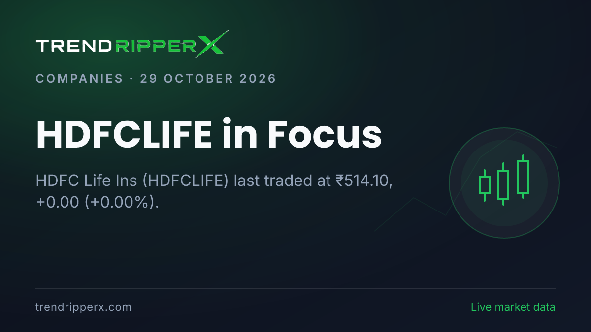 HDFCLIFE in Focus: HDFC Life Ins Share Price Traded Flat at ₹514.10 in the News Today