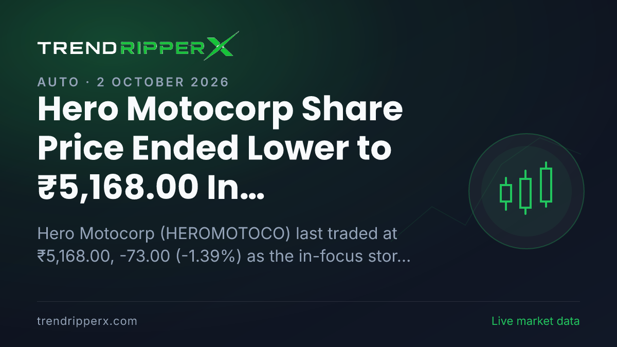 Hero Motocorp Share Price Ended Lower to ₹5,168.00 In Thursday's Session — Volumes, 52-Week Range and What to Watch Next