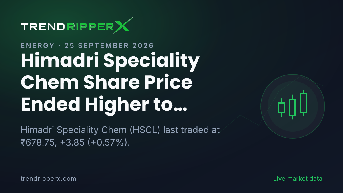HSCL in Focus: Himadri Speciality Chem Share Price Ended Higher to ₹678.75 on Rising Newsflow