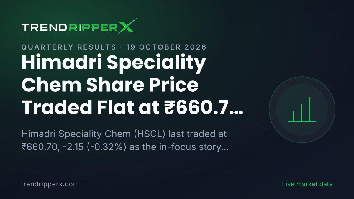 Himadri Speciality Chem Share Price Traded Flat at ₹660.70 In Friday's Session — Volumes, 52-Week Range and What to Watch Next