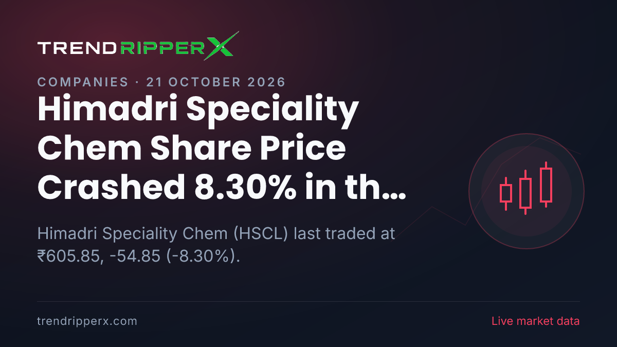 HSCL in Focus: Himadri Speciality Chem Share Price Crashed 8.30% in the News Today