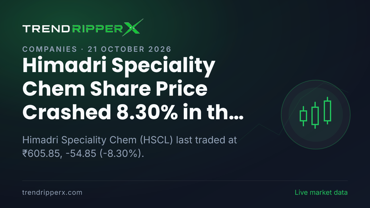 HSCL in Focus: Himadri Speciality Chem Share Price Crashed 8.30% in the News Today