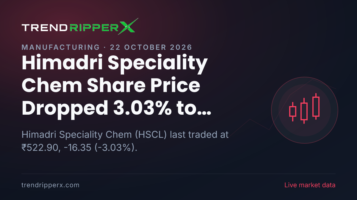 HSCL in Focus: Himadri Speciality Chem Share Price Dropped 3.03% to ₹522.90 in the News Today
