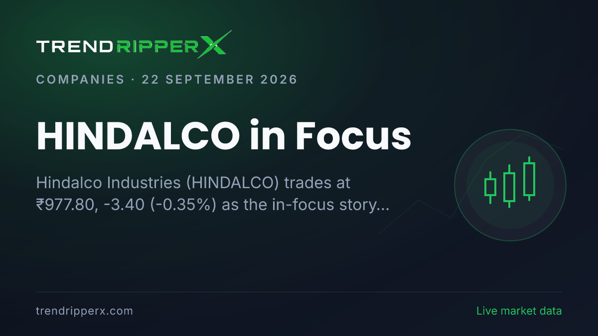 HINDALCO in Focus: Hindalco Industries Share Price Trades Flat at ₹977.80 on Rising Newsflow